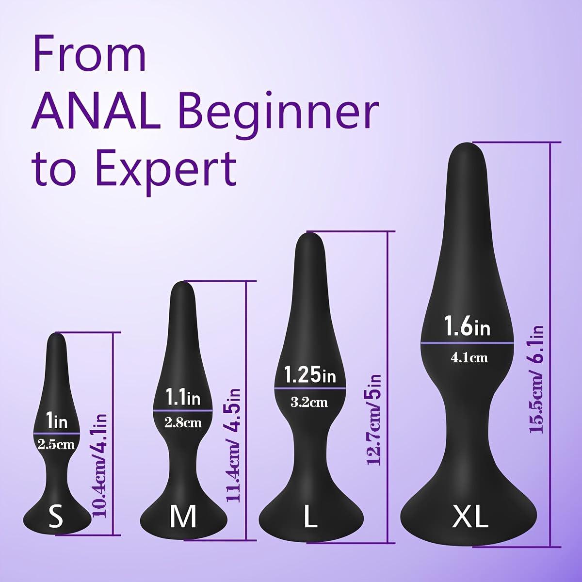 4pcs Set Silicone Anal Plug Butt Plug Anal Training Dilator Adult Sex Toy - propinkup