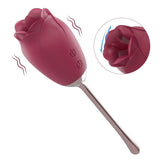 Rose Vibrator with 9 Vibrating & 9 Tongue Licking Modes - propinkup