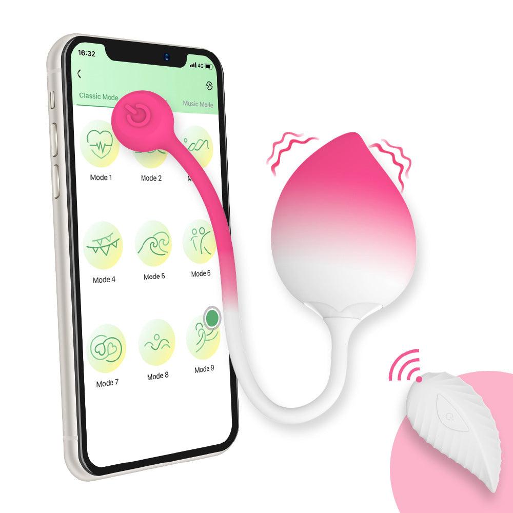 9 Vibrations Wearable Peach Shape Vibrator APP Remote Control Panty Vibrator - propinkup