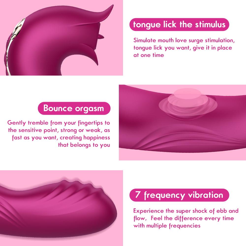 Clitoral Stimulation 3in1 Tongue Licking Vibrating Flapping Vibrator - propinkup