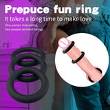 3PCS Silicone Cock Ring Set Male Penis Ring - propinkup