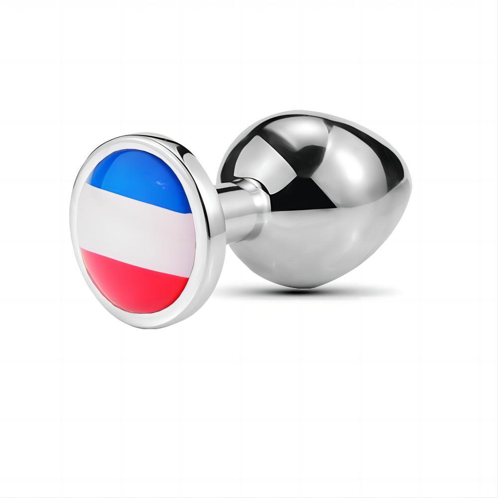 World Cup Flag Glass Rhinestone Anal Plug Aluminum Alloy Expansion Stainless Steel Butt Plug Adult Sex Toys - propinkup