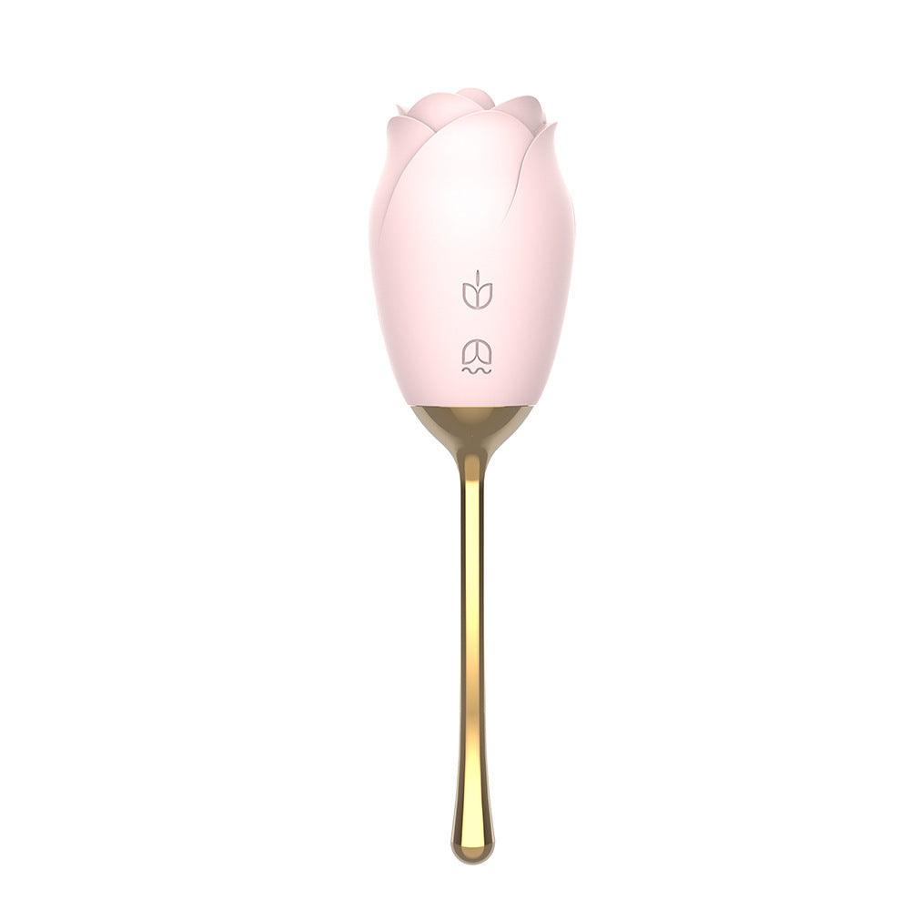 Rose Vibrator with 9 Vibrating & 9 Tongue Licking Modes - propinkup