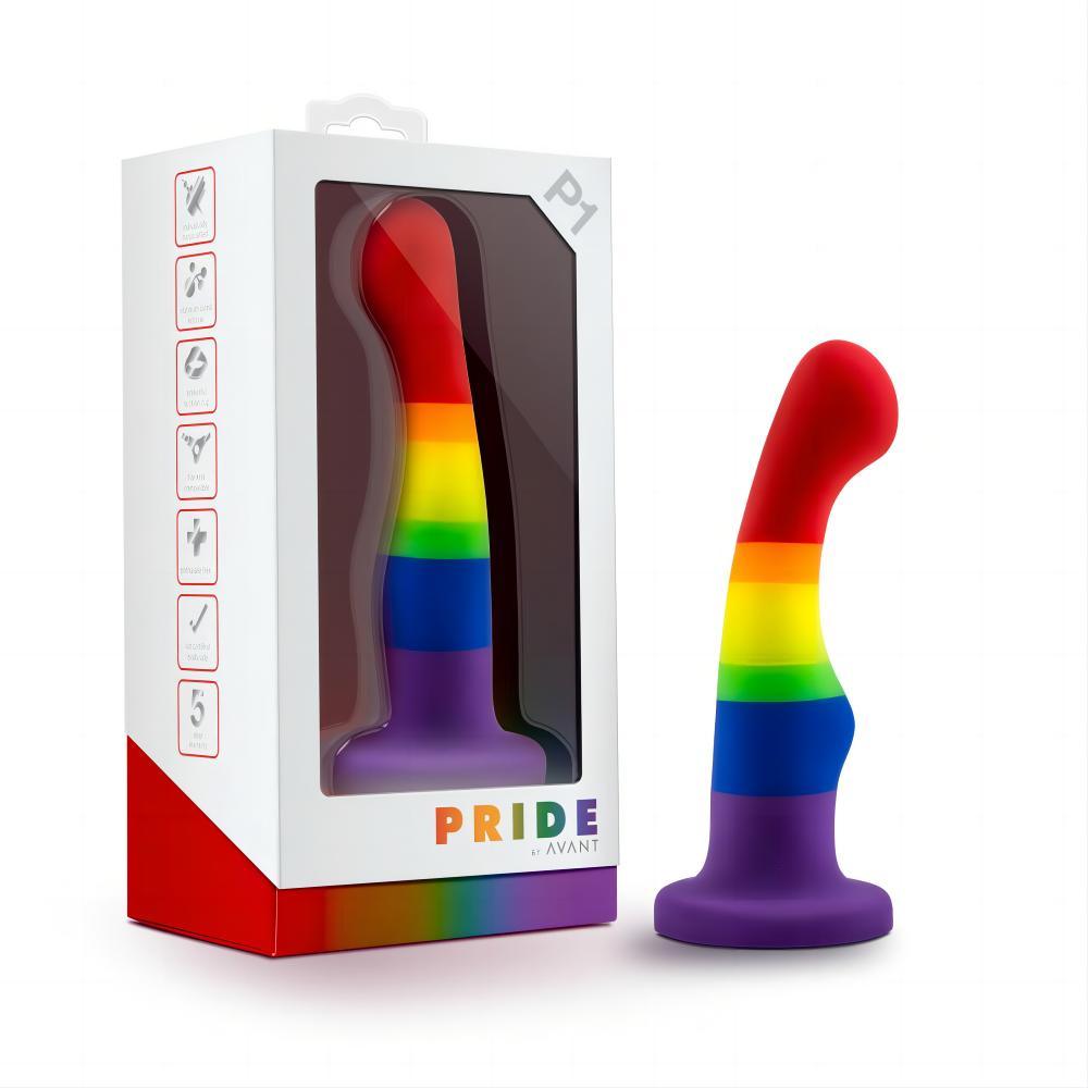 6 Inch Pride Rainbow Dildo with Suction Cup Butt Plug Adult Sex Toy for Gay/Lesbian Couple - propinkup