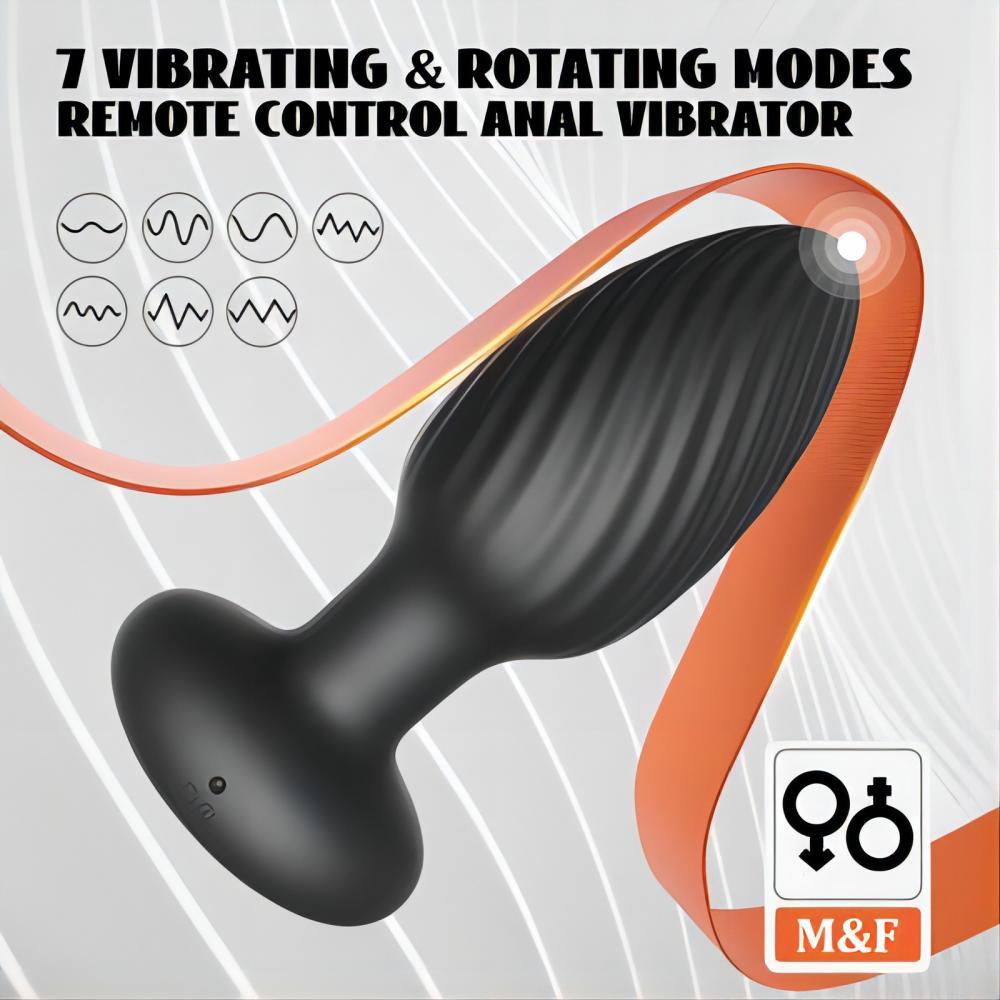 3 in 1 Butt Plug with 7 Rotating and Vibrating Modes Anal Vibrator Anal Plug - propinkup