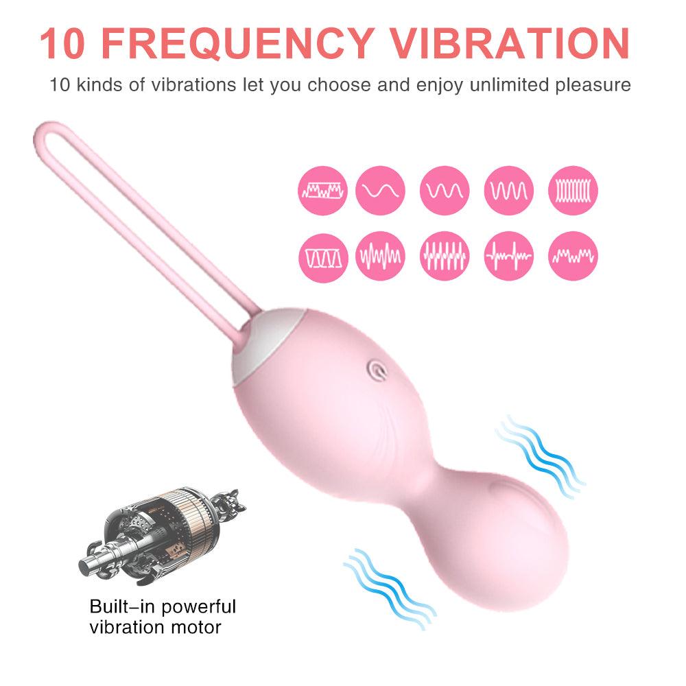 Dual Ben Wa Balls with 10 Vibration Modes Female Vibrators - propinkup