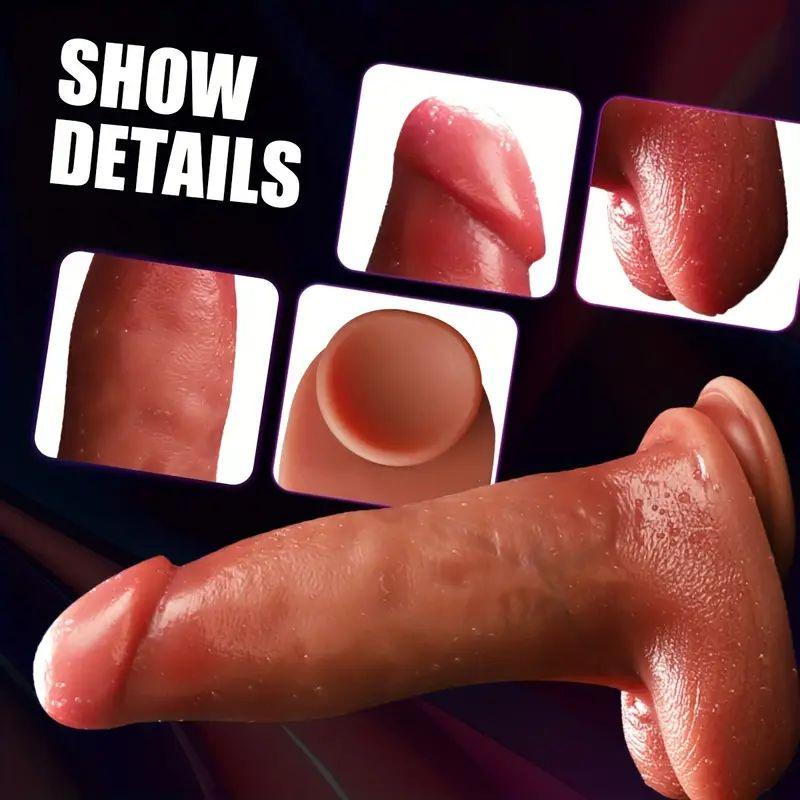 9.44in Thick Realistic Dildo Thrusting Vibrating Heating G-Spot Dildos with Strong Suction Cup & Remote Control - propinkup