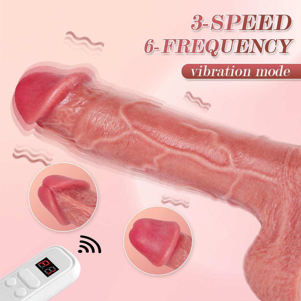 Higher Frequency Pulsing Thrusts Vibrations Beginner-friendly Realistic Dildo 8.66 Inch - propinkup