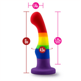 6 Inch Pride Rainbow Dildo with Suction Cup Butt Plug Adult Sex Toy for Gay/Lesbian Couple - propinkup