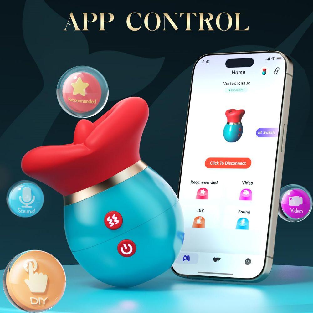 Women Vibrator with APP Control Big Mouth Vibrators with 360° Tongue Licking & Sucking Adult Sex Toys - propinkup