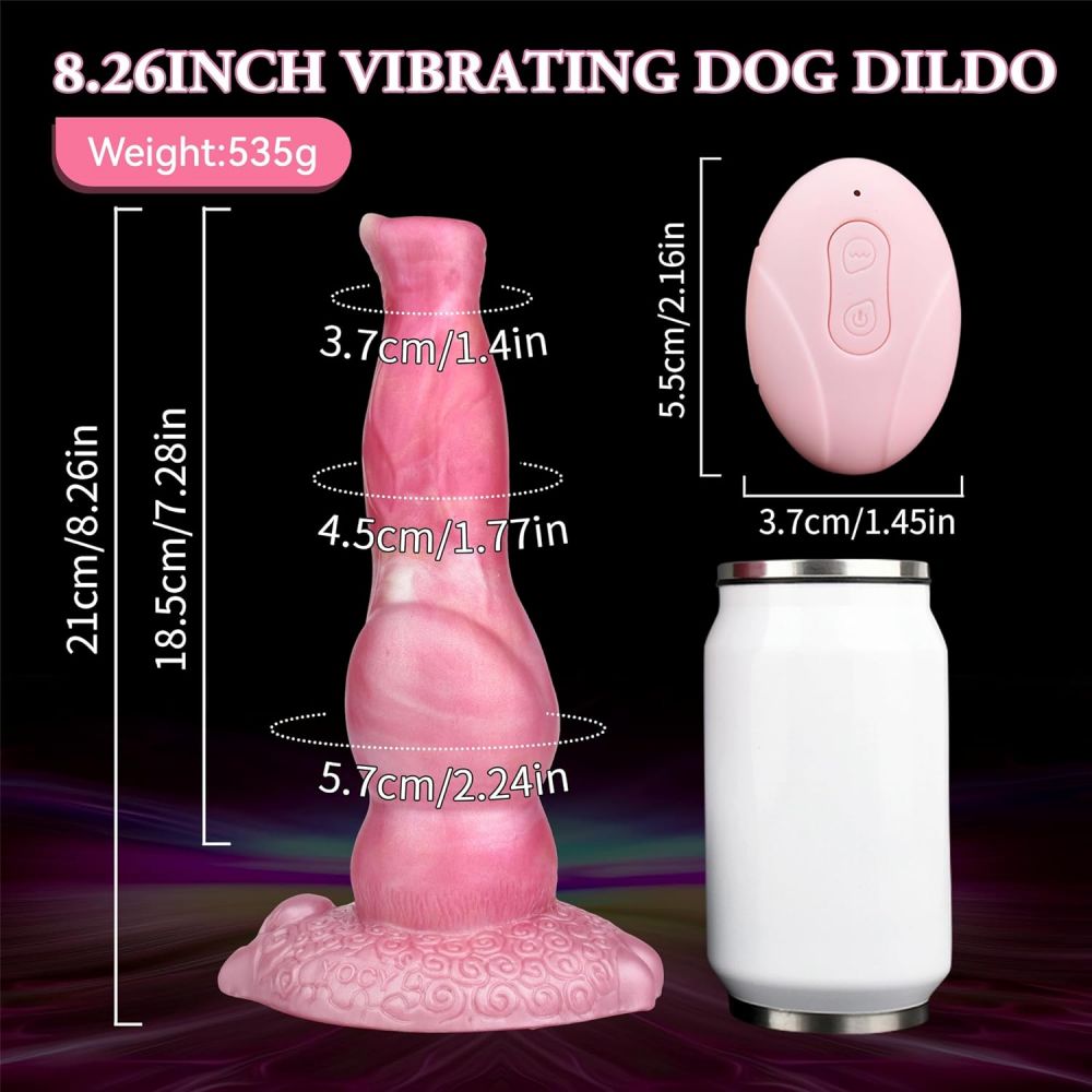 8.2in Thursting Dog Dildo with Knot Realistic Thick Monster Dildos Remote G-Spot Vibrator Anal Toy Women Sex Toys