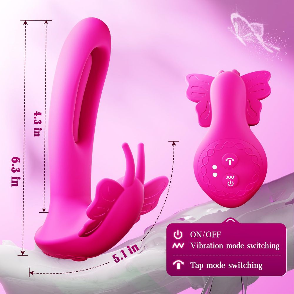 Wearable Butterfly Dildo Vibrator G-Spot Clit Vibrators Remote 9 Vibration & 9 Flapping Modes Women Sex Toys