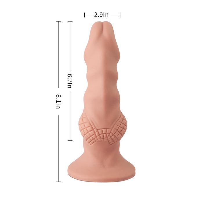 8.1-Inch Silicone Lattices Design Suction Base Dildo - propinkup