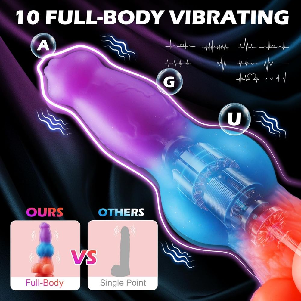 9.53in Vibrating Monster Dildo Plus Size Fantasy Squirting Dildos Knot Dragon G-Spot Vibrator Adult Toys