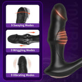 9 Wiggling & Swaying & Vibrating Prostate Massager with Cock Ring - propinkup