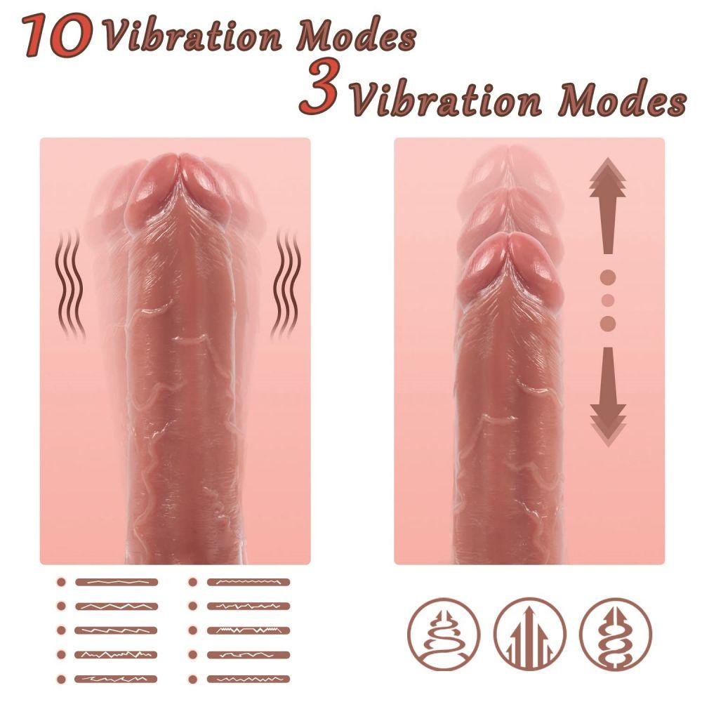 Harriet Remote Control Realistic Dildo with 10 Vibrating 3 Thusting Modes - propinkup