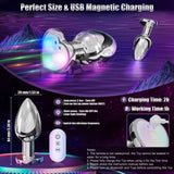 APP Control Butt Plug Heart Light Up Anal Plug with Remote Control Anal Vibrator Anal Trainer Prostate Massager - propinkup