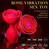 APP Remote Control Rose Butt Plug Vibrating Anal Plug Sex Toy With 9 Vibration Modes - propinkup