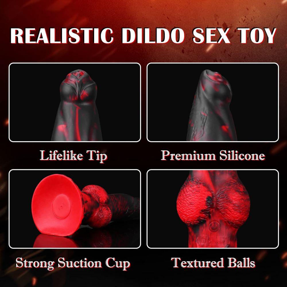 Thrusting Dildo Plus Size Fantasy Monster Dildos Vibrator Sex Toys 8.7 inch Dog Canine Dildos K9 - propinkup