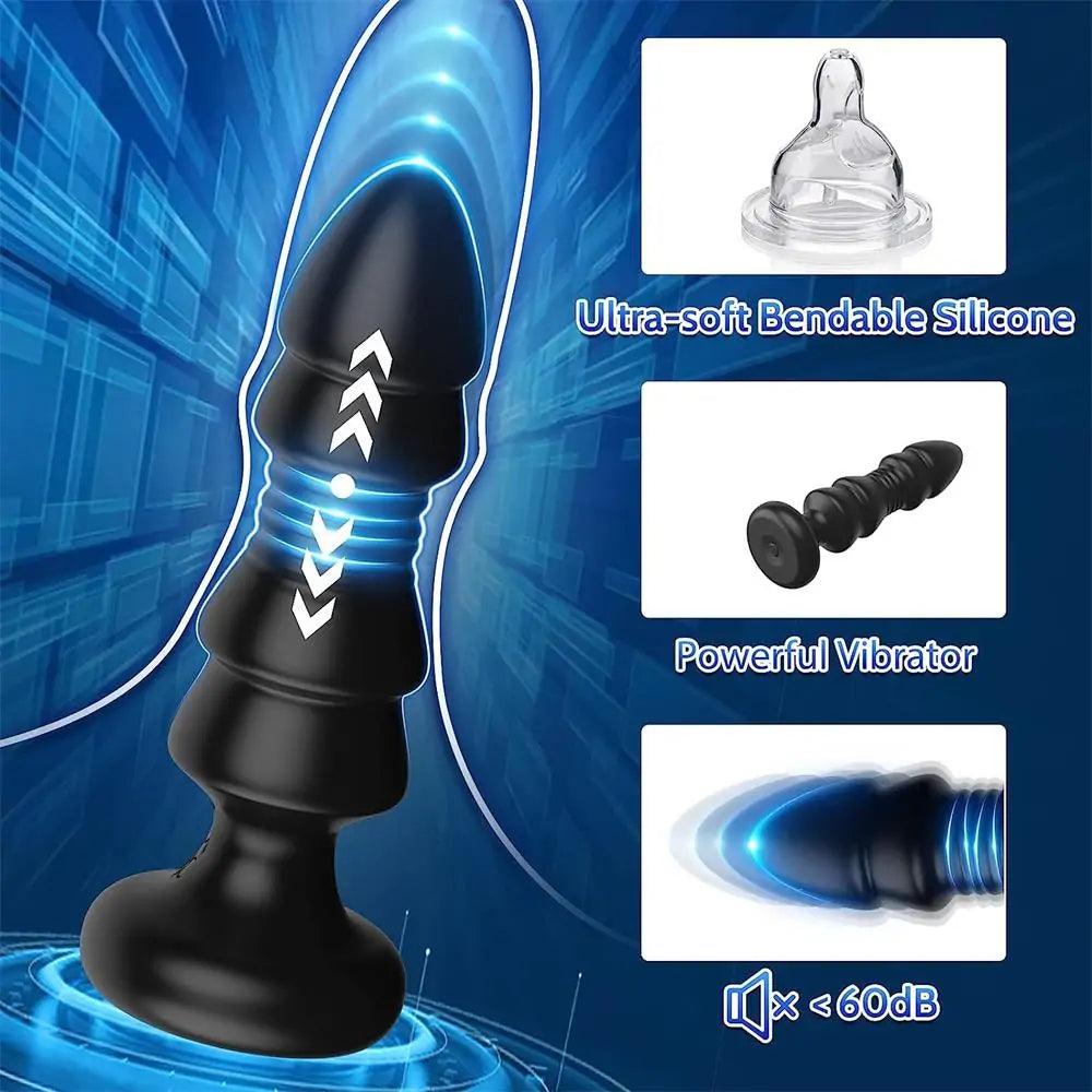 Chirstmas Tree Anal Plug Vibrator With 5 Vibrating & Thrusting Modes Prostate Massager Christams Gift - propinkup