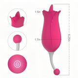 2 IN 1 Licking & High-Frequency G-Spot Rose Vibrator - propinkup