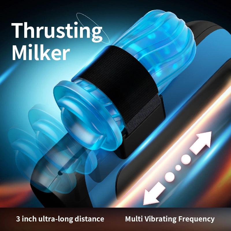 External Stroke 6 Thrusting 10 Vibrating 5 Speeds 700 Per Minute Masturbation Cup - propinkup