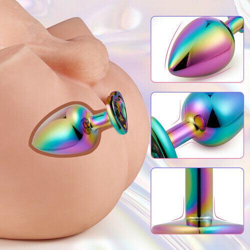 Felton Luxury Laser Color Diamond Base Anal Plug 3 Pcs Set - propinkup