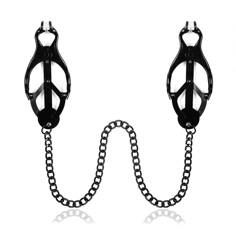 Fetish SM Nipple Clamps with Chain Butterfly Shape No Piercing