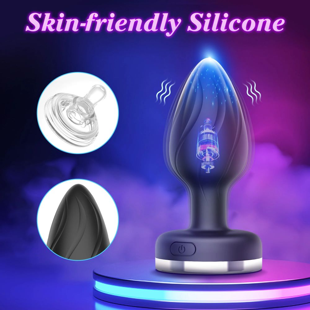 Ingrid LED Butt Plug 10 Vibration Mode Anal Plug 10 Colorful Light Porstate Masager - propinkup