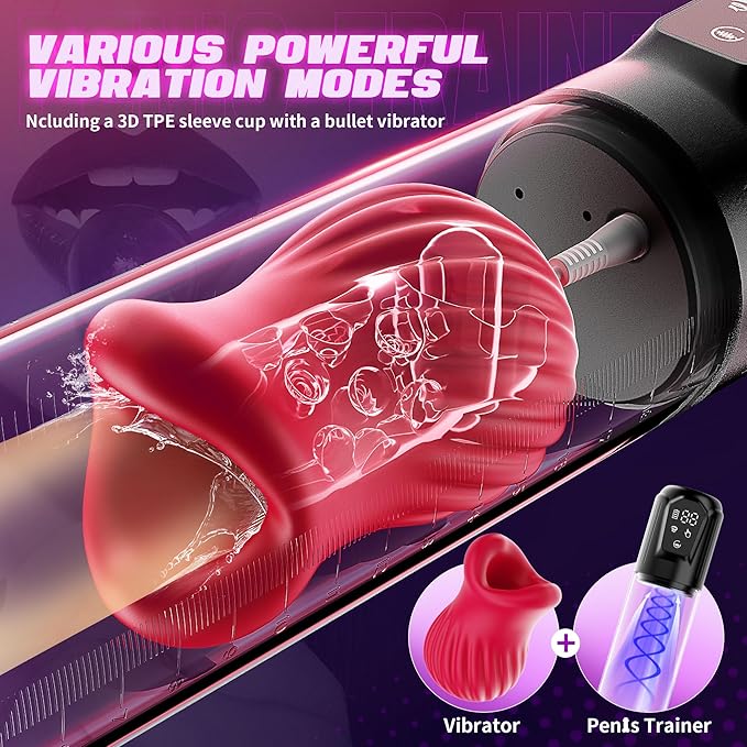 LAGOON App Control 2 in 1 Penis Pump Vacuum Vibration Sucking Male Masturbation