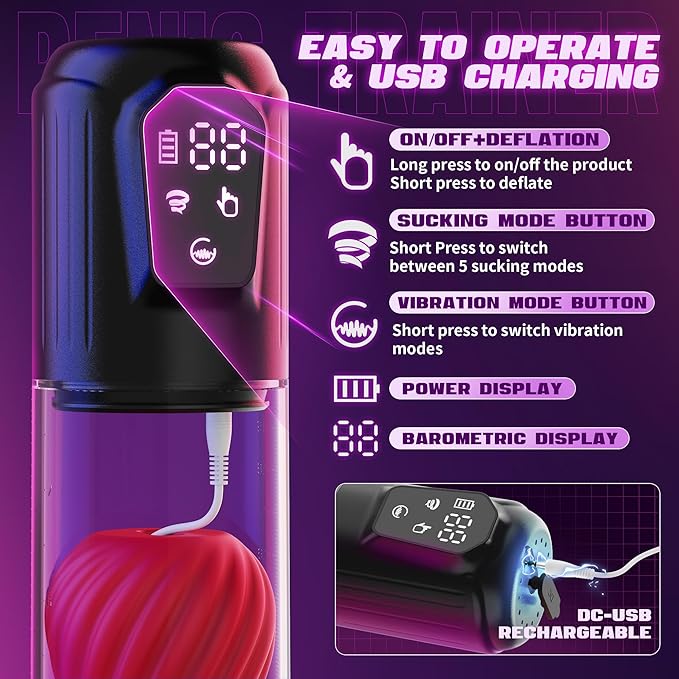 LAGOON App Control 2 in 1 Penis Pump Vacuum Vibration Sucking Male Masturbation