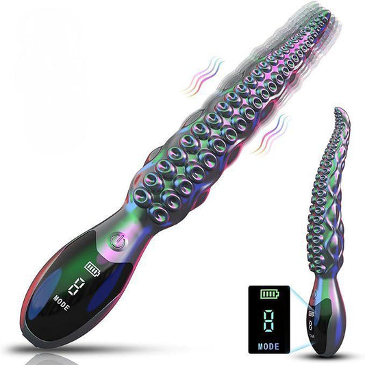 Realistic Monster Dildo LED Display Octopus Tentacle Vibrator with 9 Vibrating Modes Adult Toys - propinkup