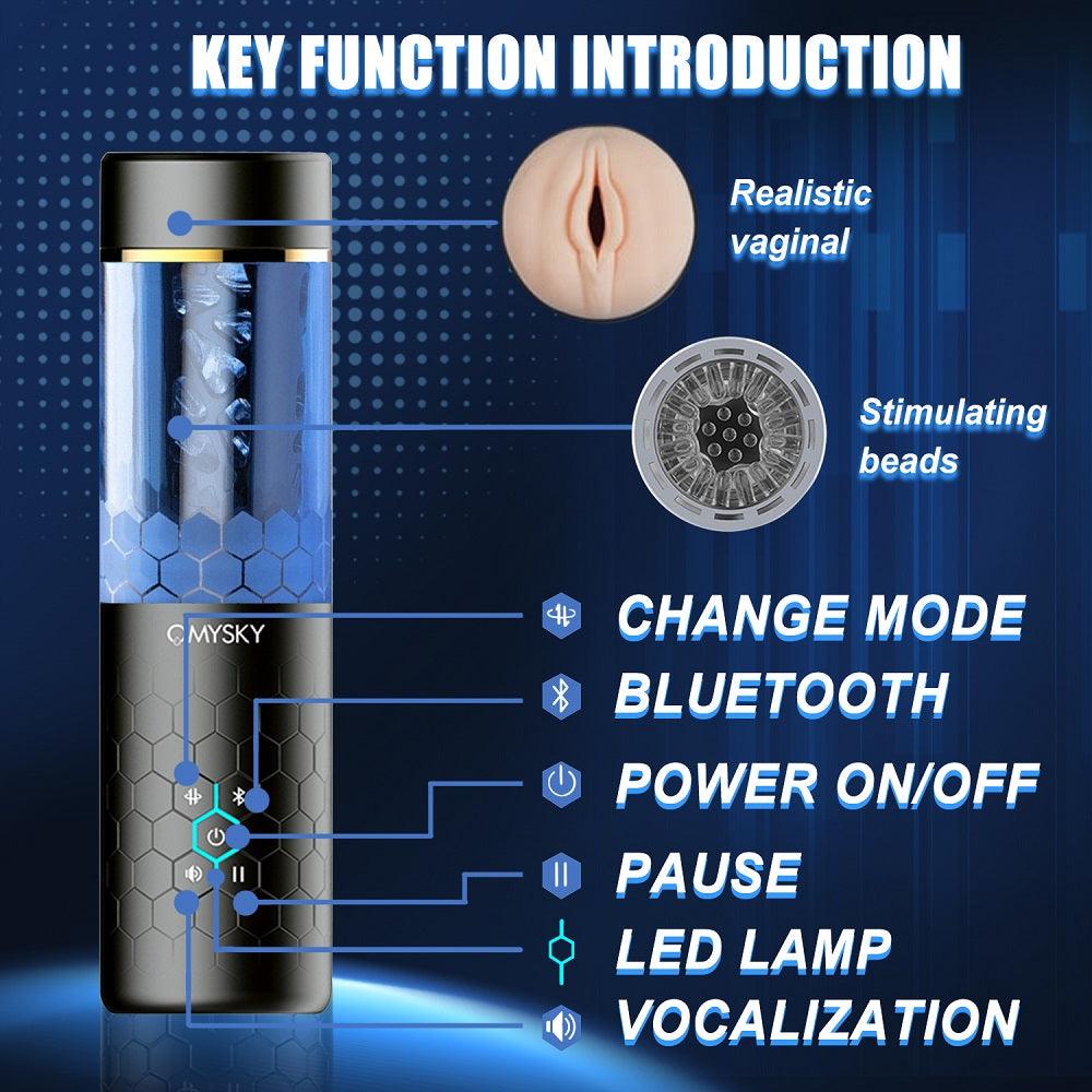 OMYSKY Bluetooth 10 Thrusting Rotating Suction Technical Sense Male Masturbation Cup - propinkup