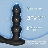 Olan 3 Progressive Beads Low Noise 10 Vibrating Prostate Massager Butt Plug with Cock Ring - propinkup