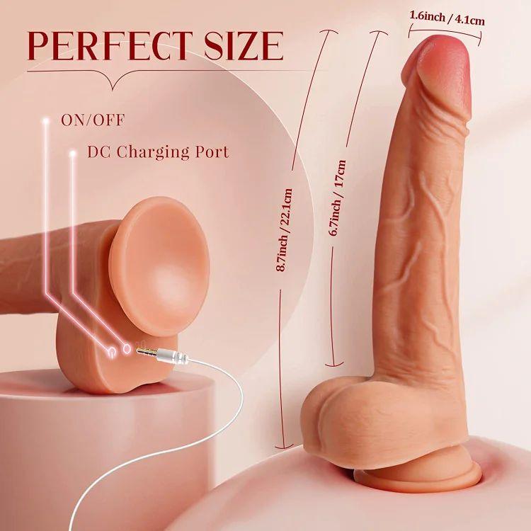 APP Control Realistic Dildo with 8 Thrusting & 8 Vibrating Modes - propinkup