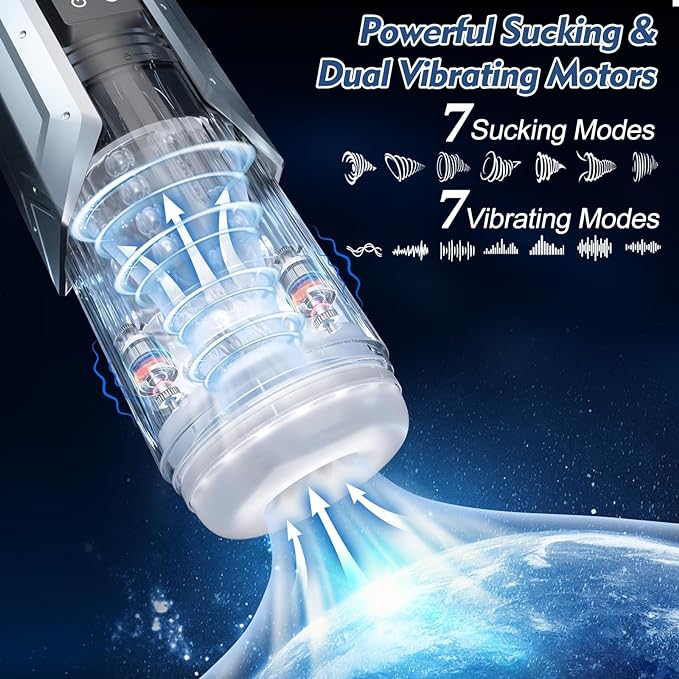 Queen Kendal 7 Vacuum Sucking for Oral Sex LCD display Masturbator for Men