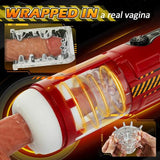 Stepless Adjusting 6 in 1 Thrusting Rotating Male Masturbator with Window - propinkup