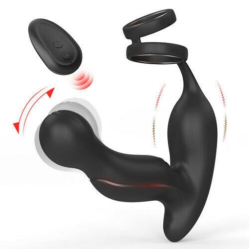 U-SINER 3-IN-1 Prostate Massager With 11 Vibrations & Dual Penis Ring - propinkup