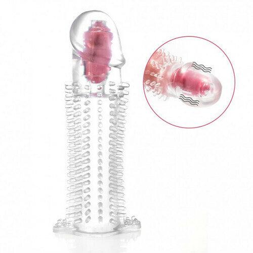 Vibrating Textured Penis Sleeve Cock Extender - propinkup