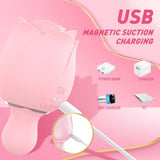 Sucking Virbrator with 9 Vibrating & 9 Flapping Modes Rose Vibrator for Women - propinkup