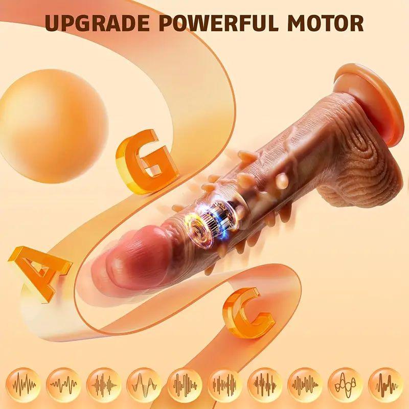 Thrusting Vibrating Realistic Dildo with 10 Frequencies Remote G-spot Anal Heating Dildos Adult Sex Toys - propinkup