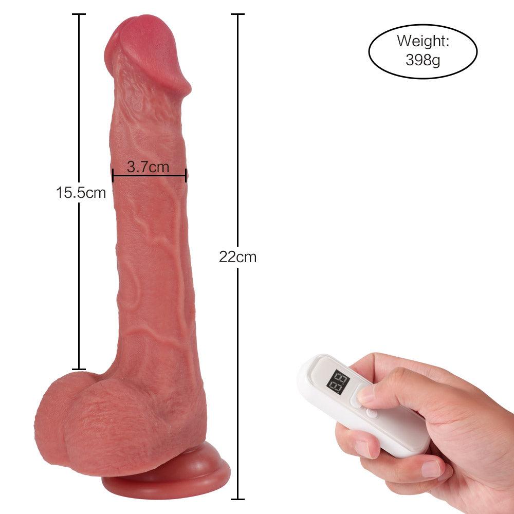 Higher Frequency Pulsing Thrusts Vibrations Beginner-friendly Realistic Dildo 8.66 Inch - propinkup