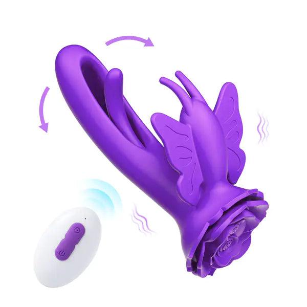 Layla - Rosy Butterfly Flapping G-spot Vibrator Clit Stimulator - propinkup