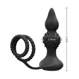 Anal Beads Remote Control Vibratiing Butt Plug with Penis Rings - propinkup