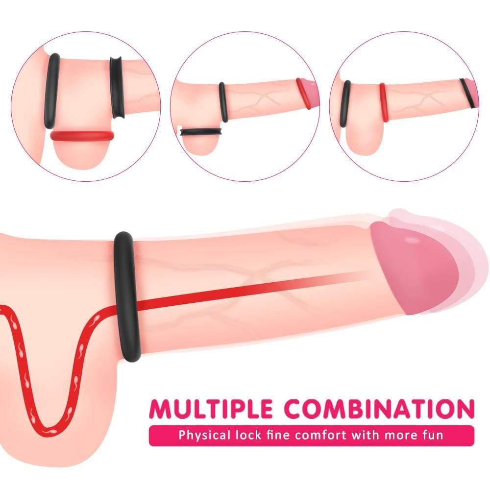 Propinkup 1.5-Inch Premium Stretchy Longer Harder Stronger Erection Cock Ring Set - propinkup