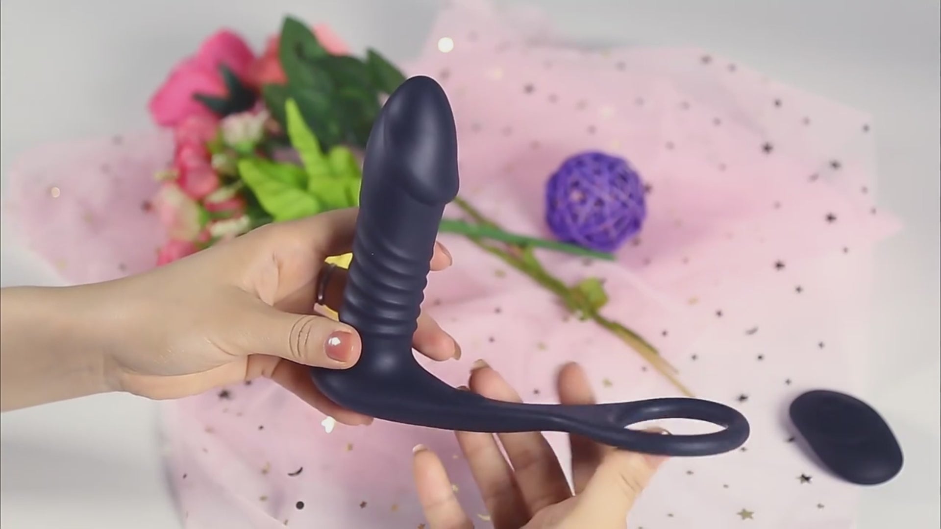 Fighter Moore - 10 Thrilling Vibration 3 Thrusting Silicone Remote Control Cock Ring Anal Vibrator