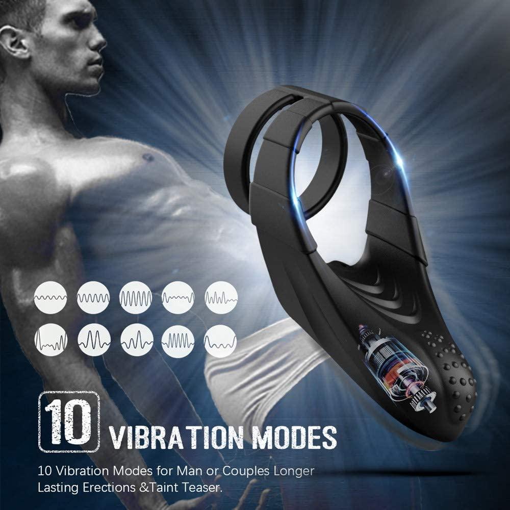 10 Vibration Modes Double Circles with Taint Teaser Penis Rings - propinkup