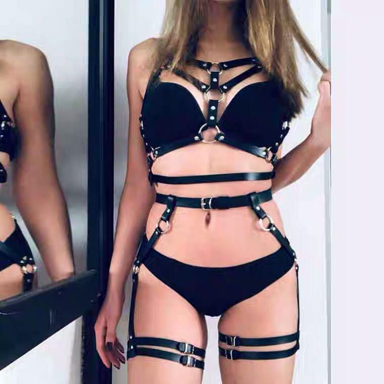 PU leather Bondage Adjustable Women Knot Set - propinkup