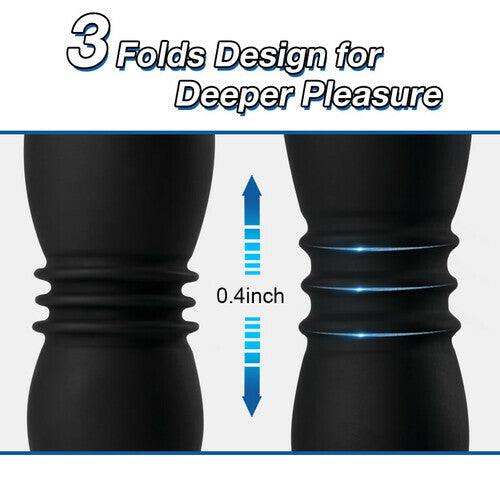 7 Thrusting 7 Vibration 3 Folds Male Anal Prostate Massaging Butt Plugs - propinkup