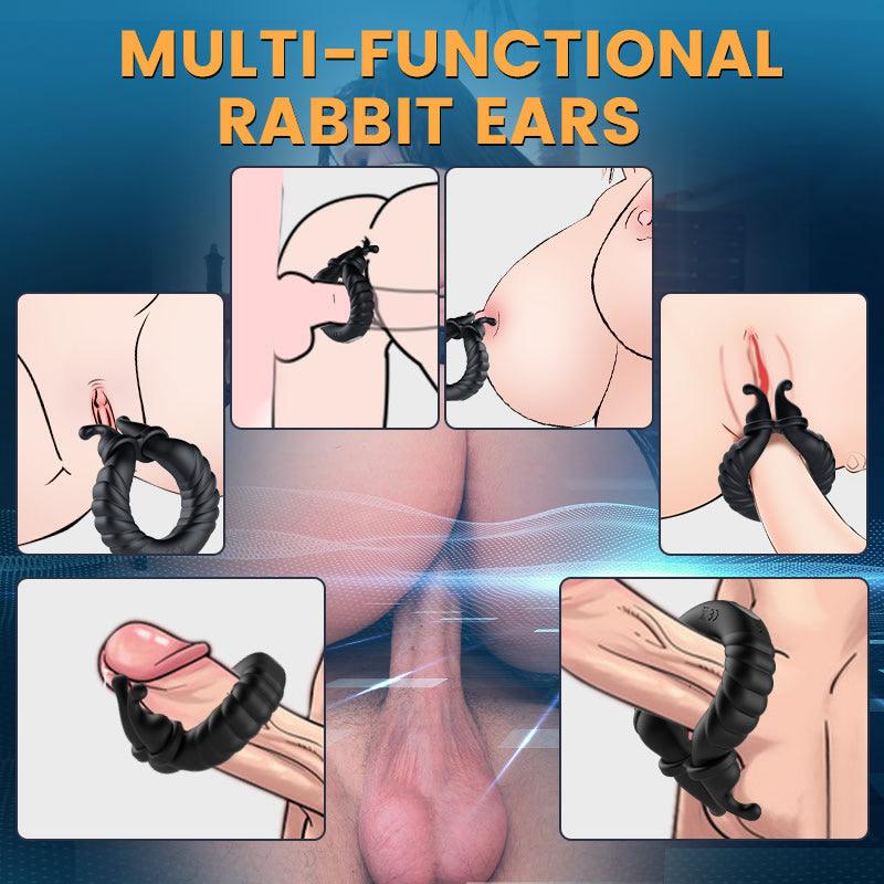 Bunny Boy-Separable Rabbit Rocker 10 Vibrating Cock Ring for Couple Play - propinkup